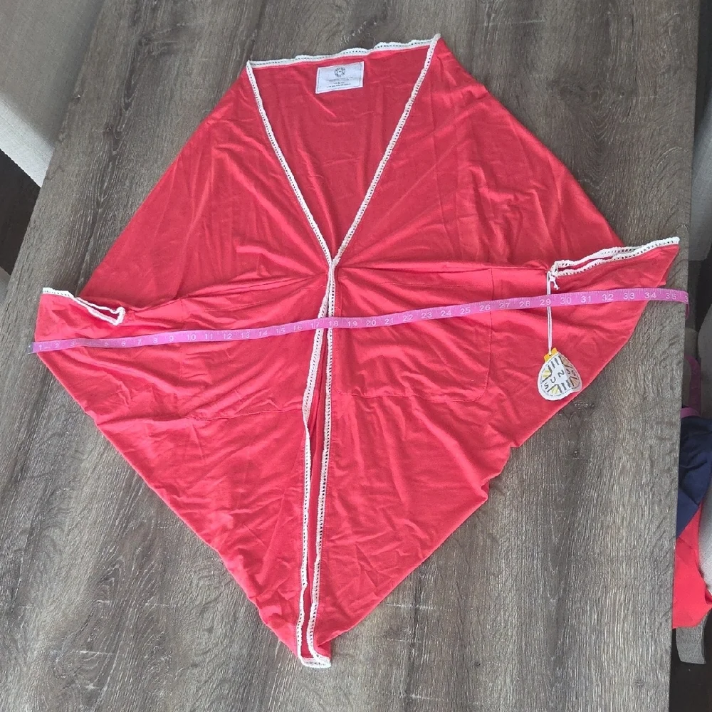 NEW! SUN50 UPF 50+ Swim Beach Shrug Kimono Coverup Cardigan with White Trim - Picture 6 of 13